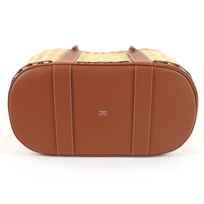 Hermes Garden Picnic Party PM Swift Natural Gold Handbag — view 4