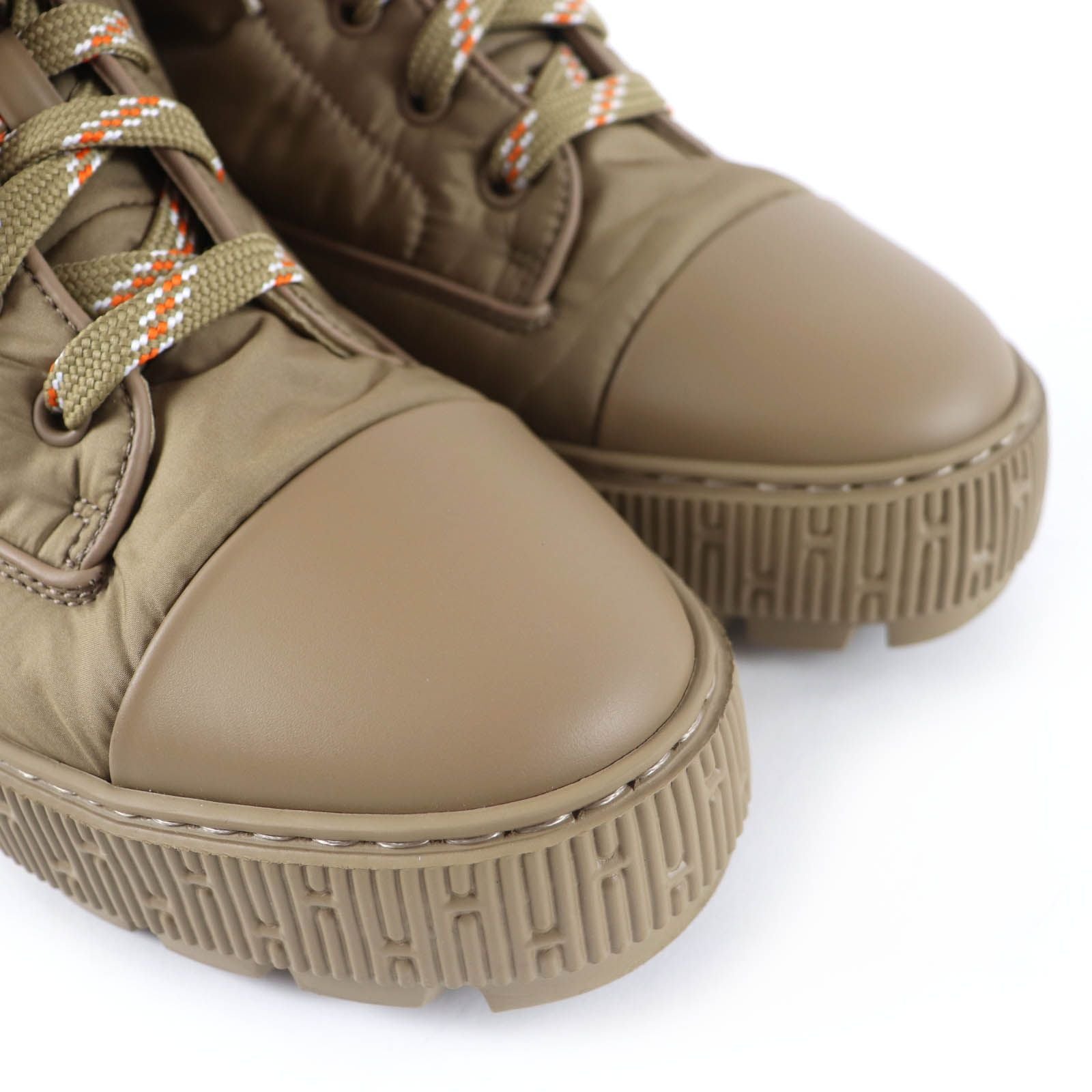 Hermes Fresh Logo Lace Up Short Boots Beige — view 8