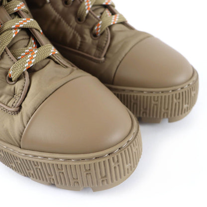 Hermes Fresh Logo Lace Up Short Boots Beige — view 8
