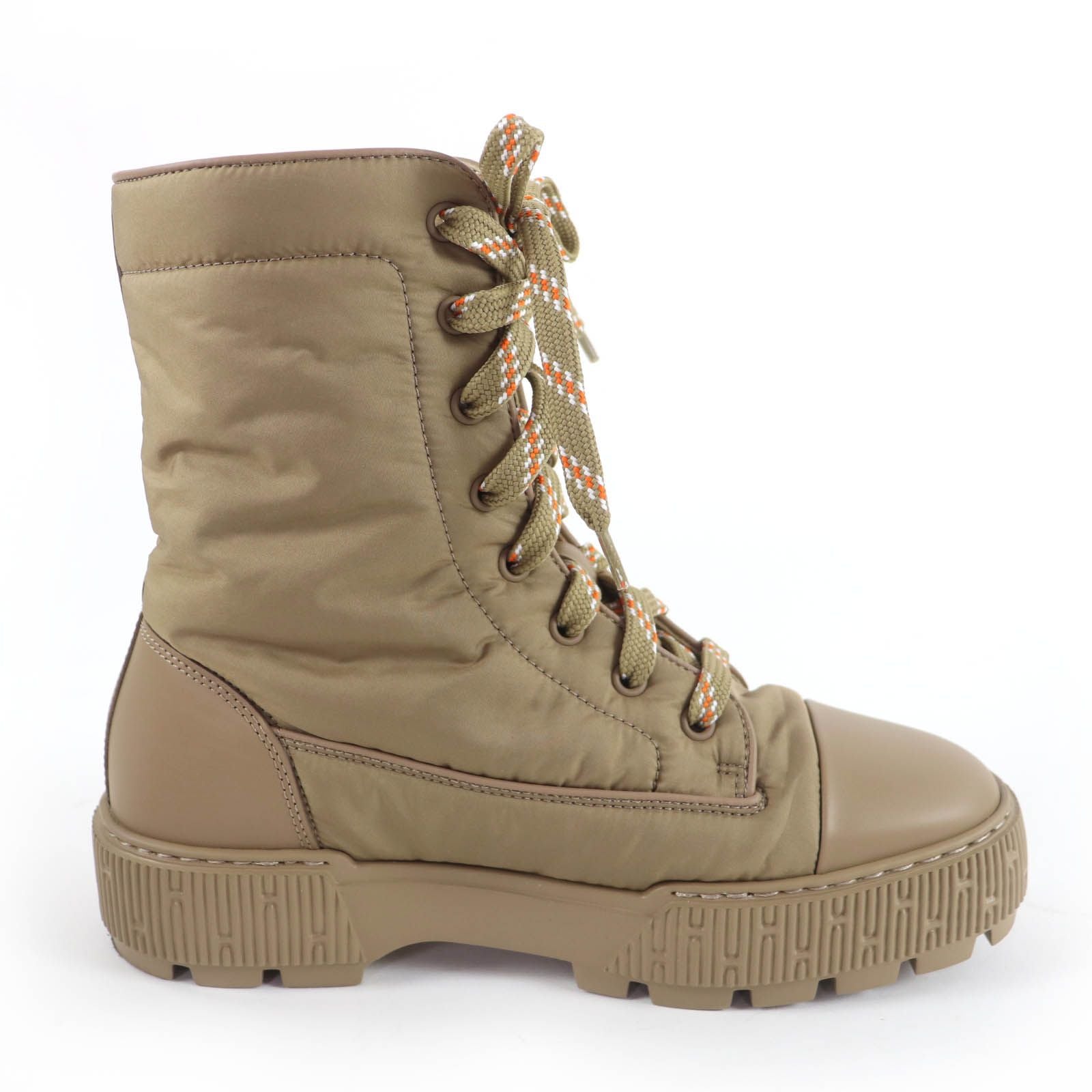 Hermes Fresh Logo Lace Up Short Boots Beige — view 6