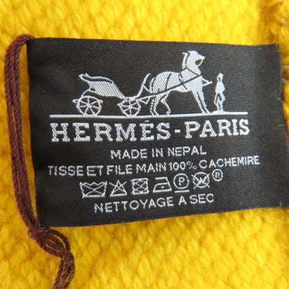 Hermes Daisangle Cashmere Citron Paille Logo 150 200 cm Large Scarf — view 7