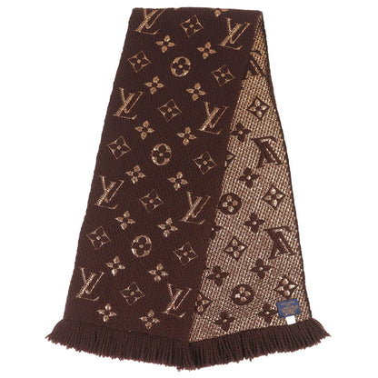 Louis Vuitton Echarpe Logo Mania Shine Wool Silk Scarf Brown — view 2
