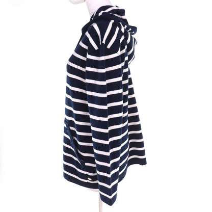 Chanel Cashmere CC Logo Border Pattern Hoodie Knit Navy White 36 Recommended — view 2