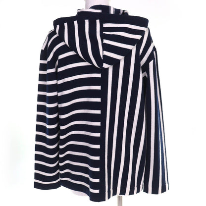 Chanel Cashmere CC Logo Border Pattern Hoodie Knit Navy White 36 Recommended — view 3