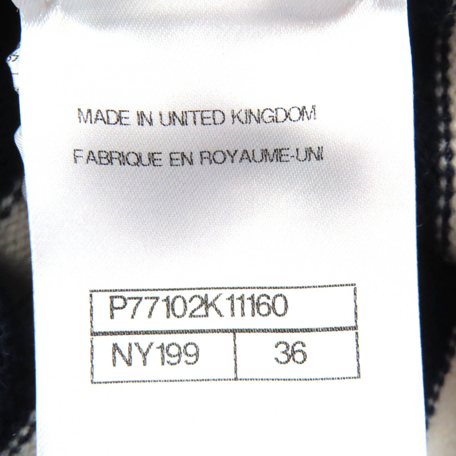 Chanel Cashmere CC Logo Border Pattern Hoodie Knit Navy White 36 Recommended — view 8