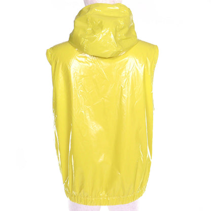 Moncler Sete Gilet Logo Patch Hoodie Nylon Vest Lightweight Yellow — view 3