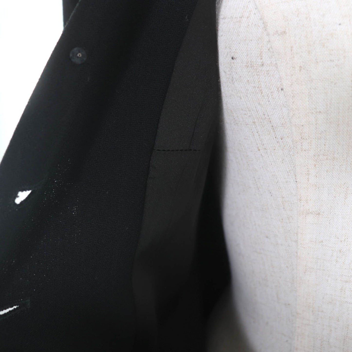 Chanel Vintage Wool Gripoix Button Long Length Jacket Black 40 — view 5