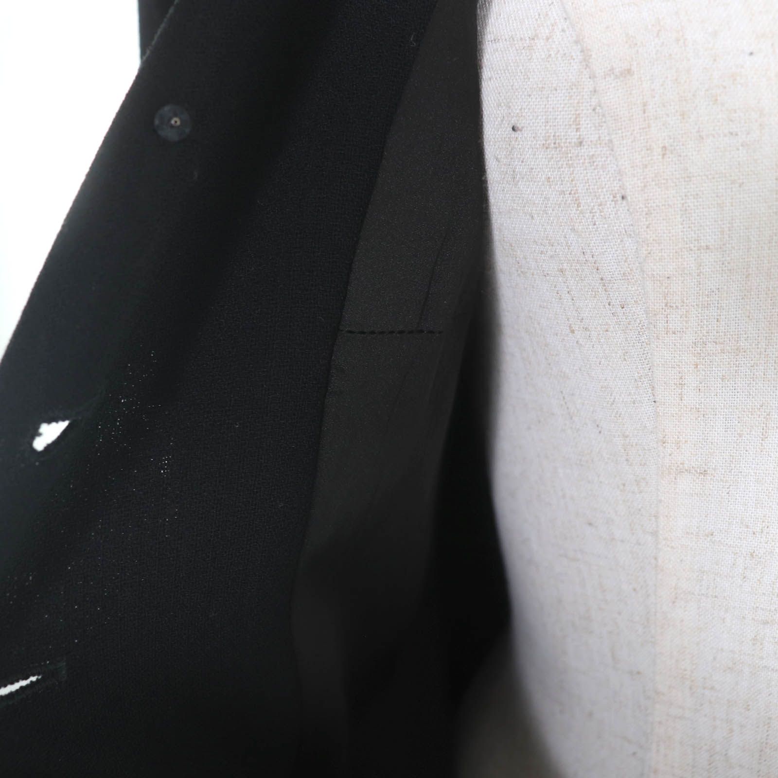 Chanel Vintage Wool Gripoix Button Long Length Jacket Black 40 — view 5