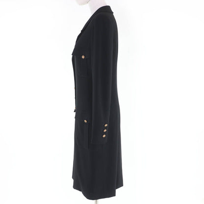 Chanel Vintage Wool Gripoix Button Long Length Jacket Black 40 — view 2