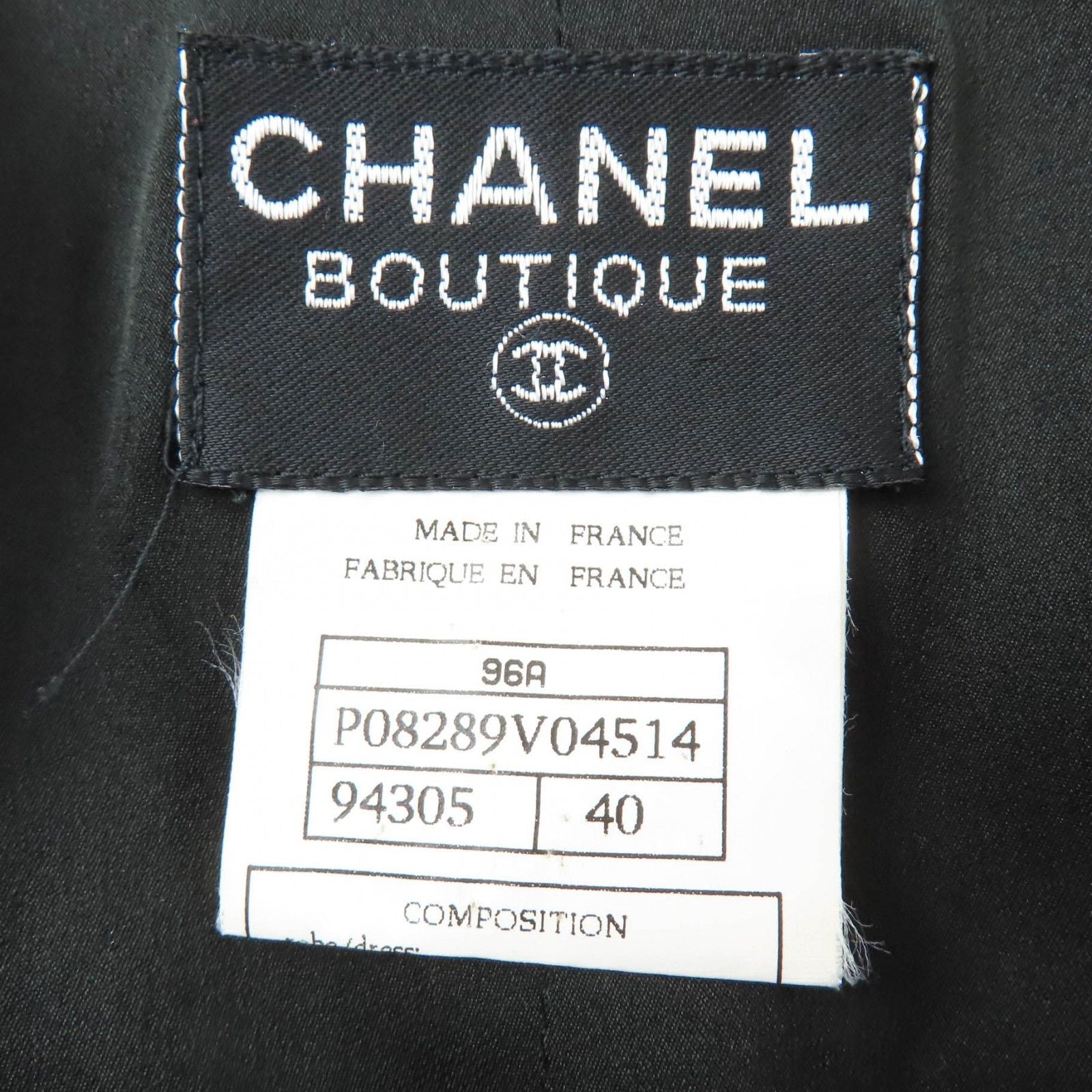 Chanel Vintage Wool Gripoix Button Long Length Jacket Black 40 — view 8