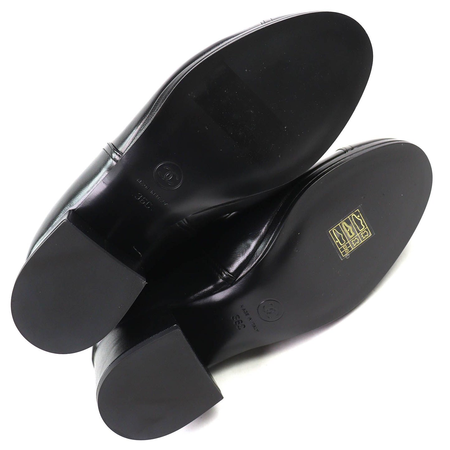 Chanel CC Logo Back Zip Suede Leather Long Boots Black 36 Leg Effect — view 8