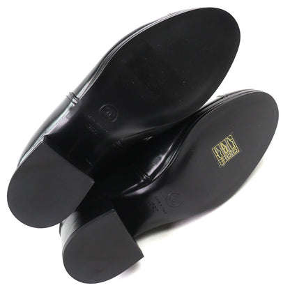 Chanel CC Logo Back Zip Suede Leather Long Boots Black 36 Leg Effect — view 8
