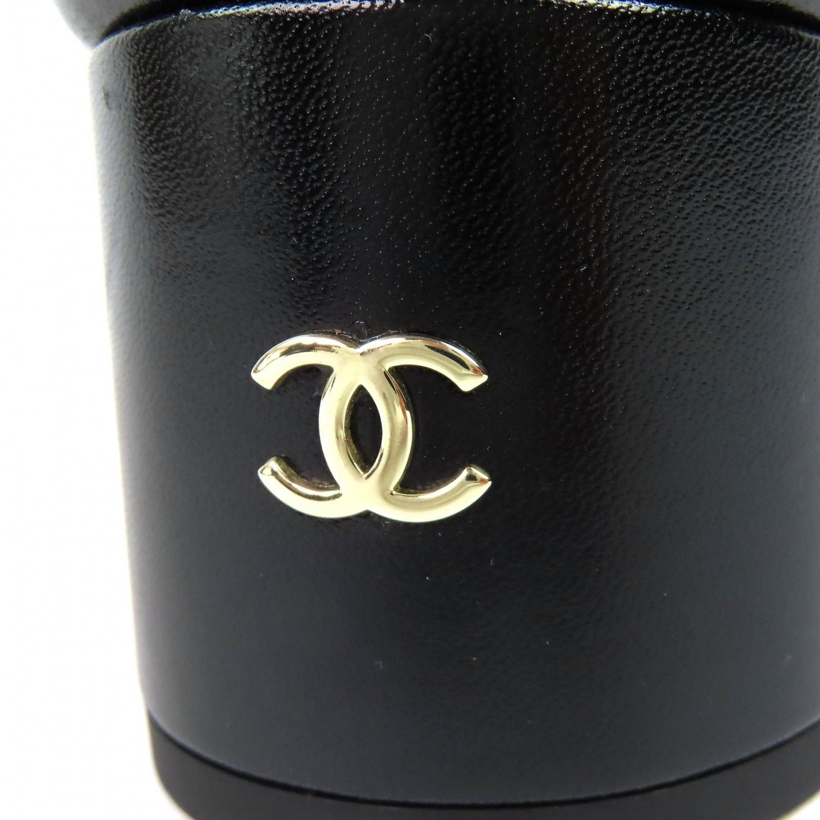 Chanel CC Logo Back Zip Suede Leather Long Boots Black 36 Leg Effect — view 9