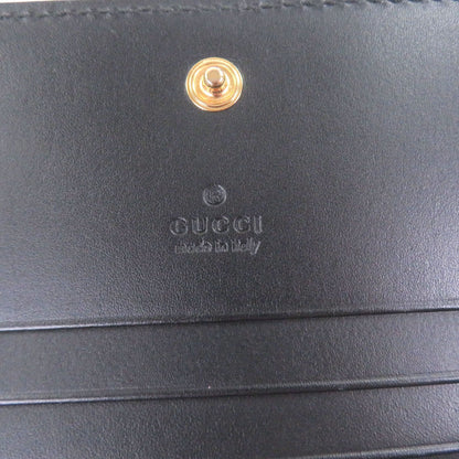Gucci Guccissima Leather Bifold Wallet Compact Card Case Billfold Black — view 6