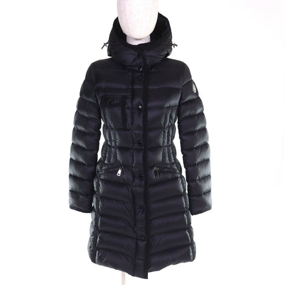 Moncler Hermine Logo Patch Hooded Down Jacket Coat Black 00 Silhouette