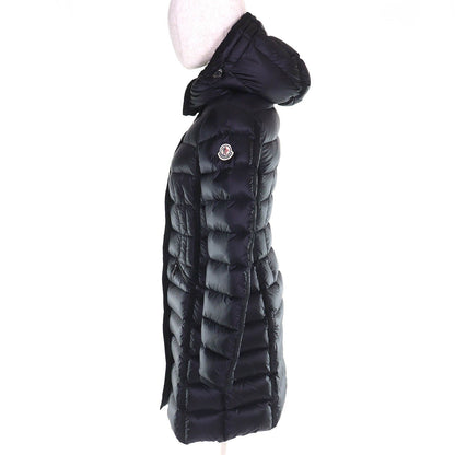 Moncler Hermine Logo Patch Hooded Down Jacket Coat Black 00 Silhouette — view 2