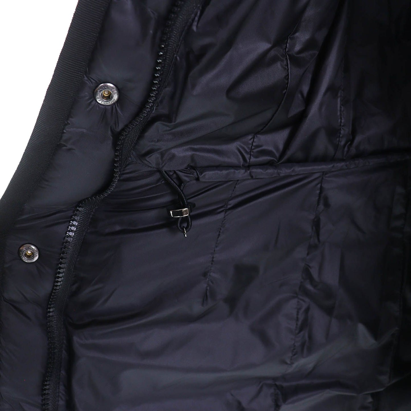 Moncler Hermine Logo Patch Hooded Down Jacket Coat Black 00 Silhouette — view 5