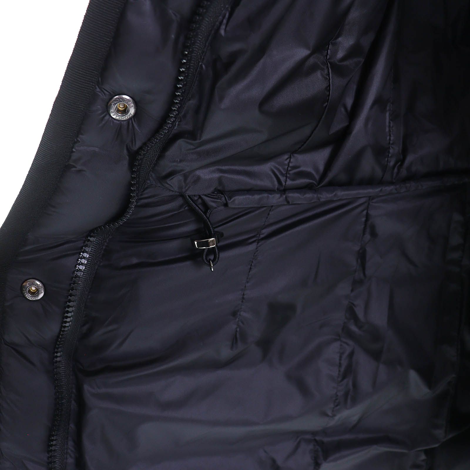 Moncler Hermine Logo Patch Hooded Down Jacket Coat Black 00 Silhouette — view 5