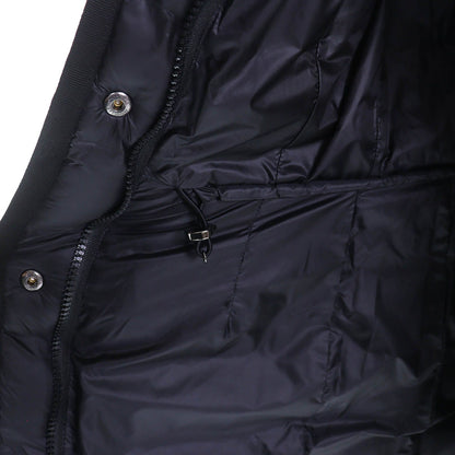 Moncler Hermine Logo Patch Hooded Down Jacket Coat Black 00 Silhouette — view 5