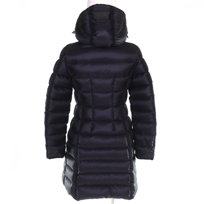 Moncler Hermine Logo Patch Hooded Down Jacket Coat Black 00 Silhouette — view 3