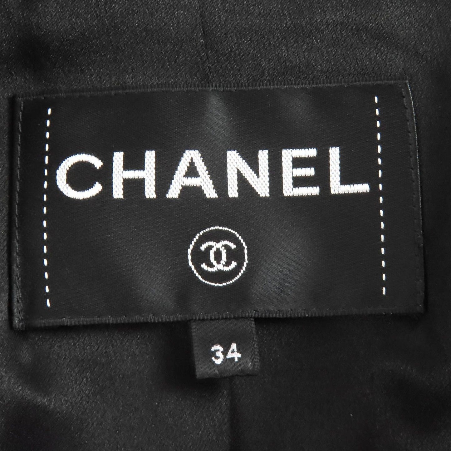 Chanel Lion Coco Button Satin Color Tweed Jacket Lining 100% Ivory Black 34 — view 8