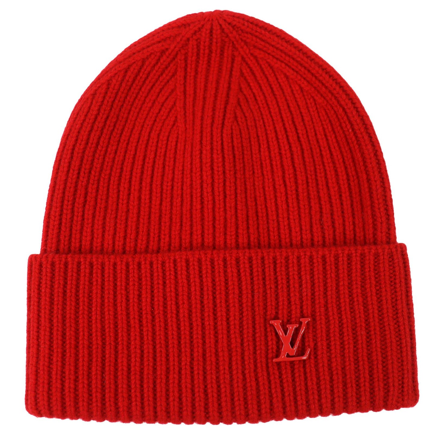 Louis Vuitton Bonnet LV Ahead Cashmere Logo Beanie Knit Cap Red Hat — view 5