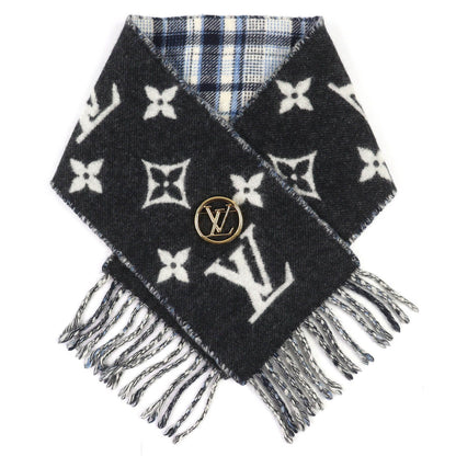 Louis Vuitton Echarpe Mini Reykjavik Cashmere 100% LV with Circle Brooch