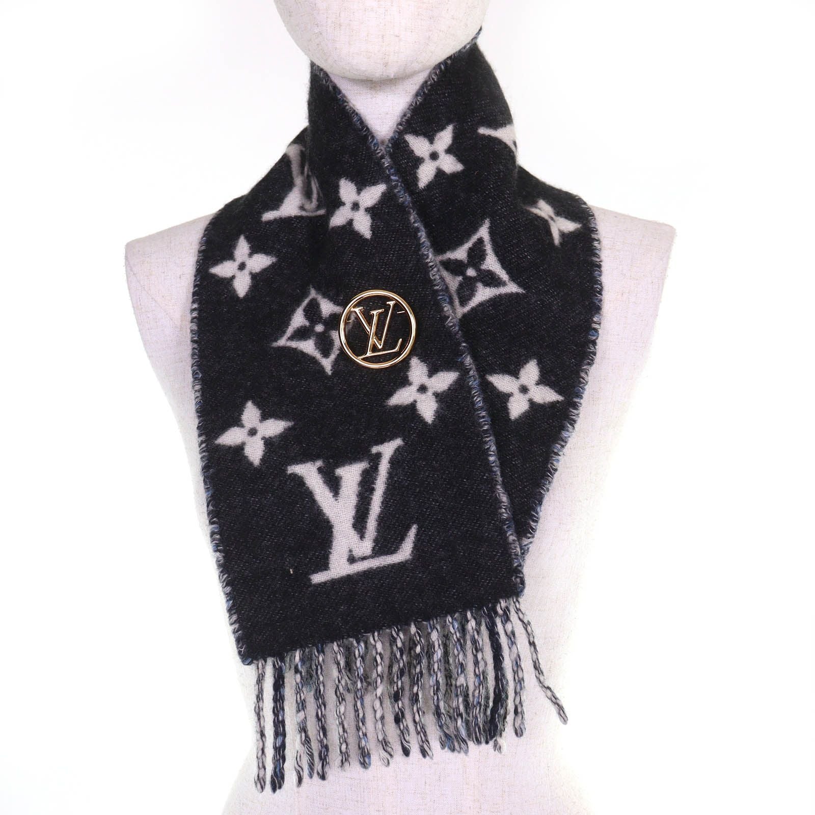 Louis Vuitton Echarpe Mini Reykjavik Cashmere 100% LV with Circle Brooch — view 2