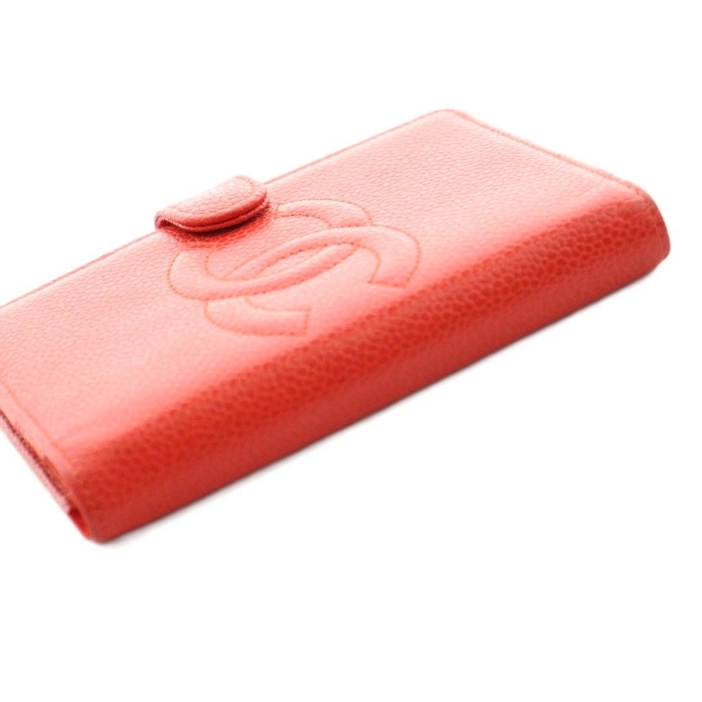 Chanel CC Logo Agenda Notebook Cover Caviar Leather Stationery Red KU — view 4