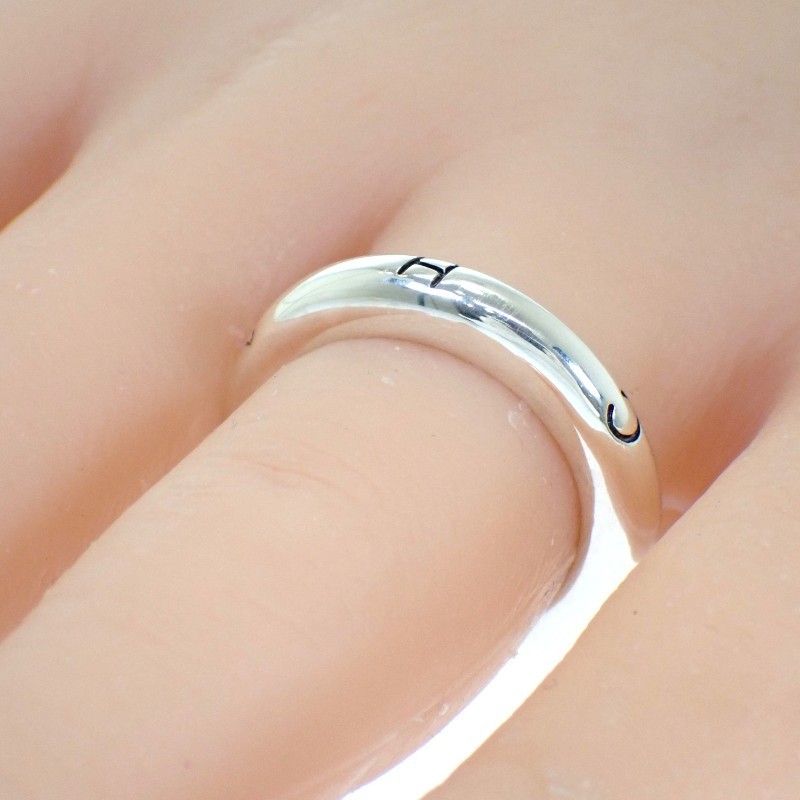 Chanel Logo Ring 925 Sterling Silver Vintage