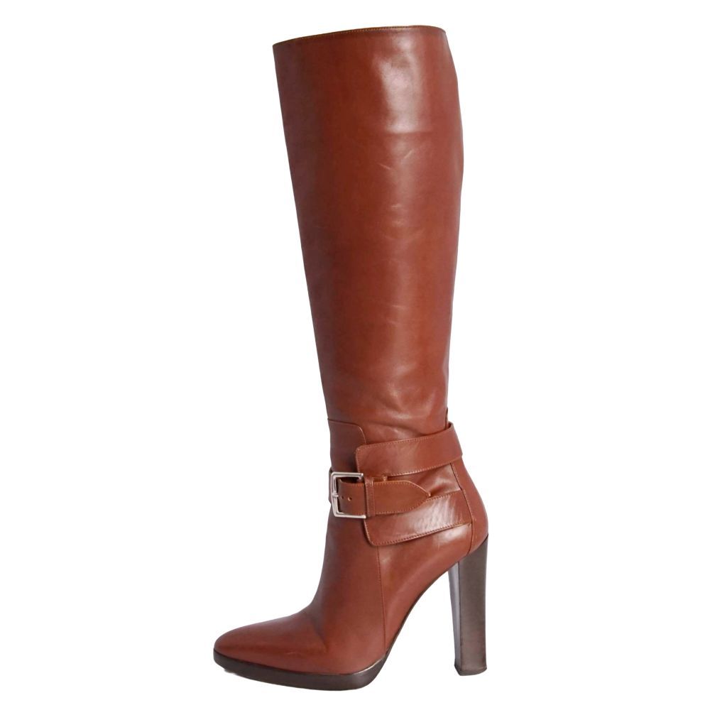 Hermes Boots Long Leather Heels Shoes — view 6