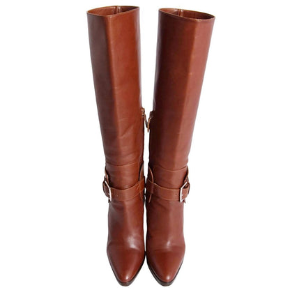 Hermes Boots Long Leather Heels Shoes — view 4