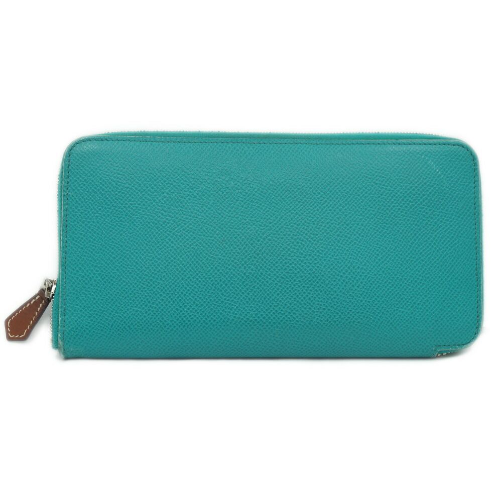 Hermes Azap Long Silk in Green Silver Wallet Leather