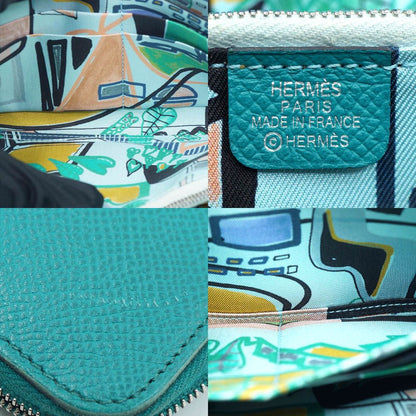 Hermes Azap Long Silk in Green Silver Wallet Leather — view 8