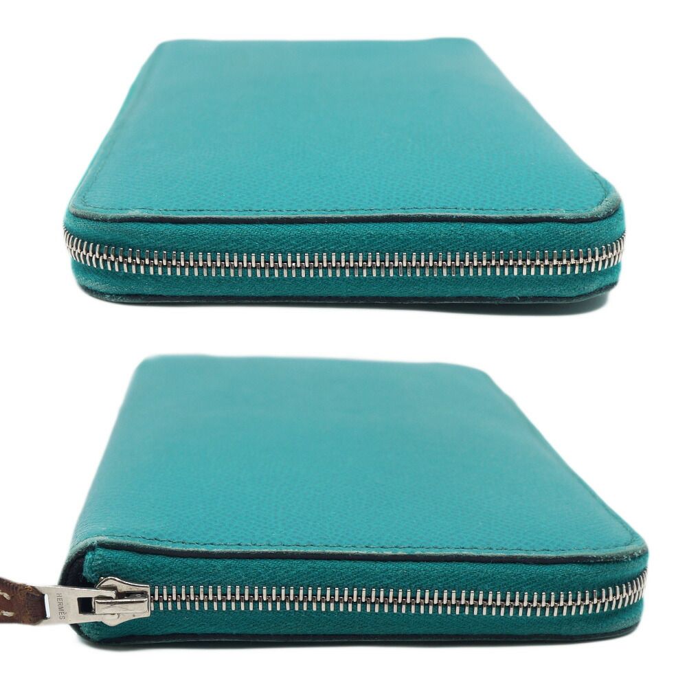 Hermes Azap Long Silk in Green Silver Wallet Leather — view 4