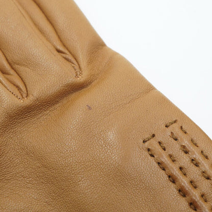Hermes Leather Gloves 7 Brown Logo — view 3