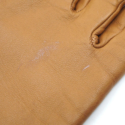 Hermes Leather Gloves 7 Brown Logo — view 4