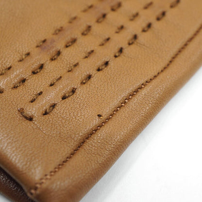 Hermes Leather Gloves 7 Brown Logo — view 6