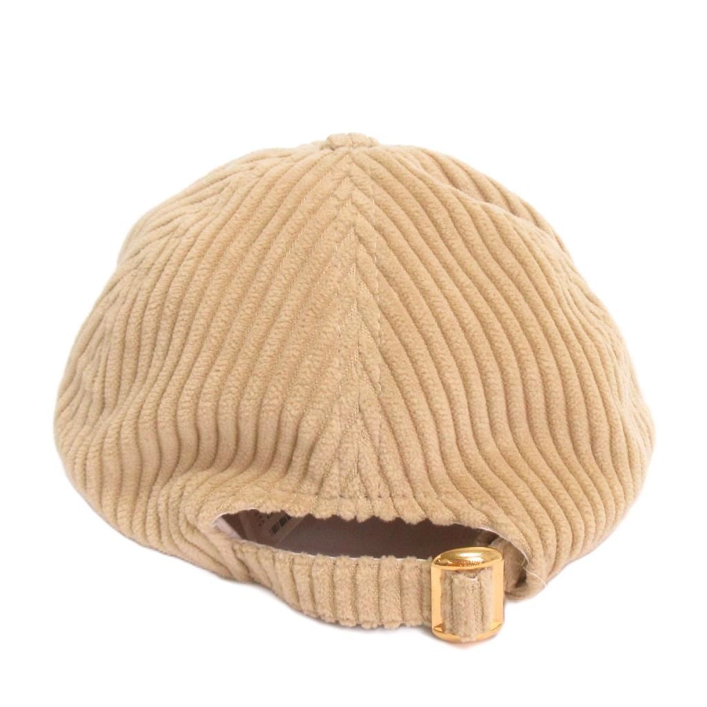 Celine Corduroy Initial Baseball Cap Cotton Beige Hat — view 3