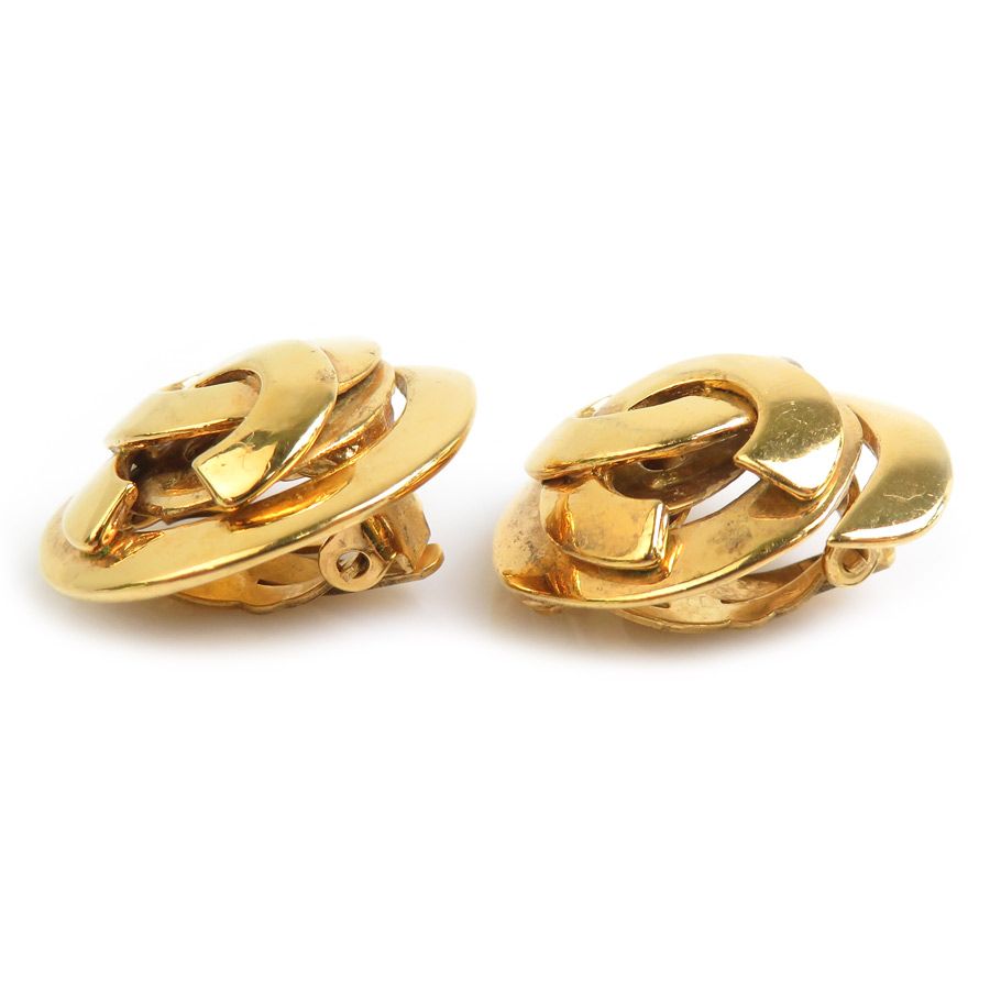 Chanel Earrings Vintee Gold — view 3