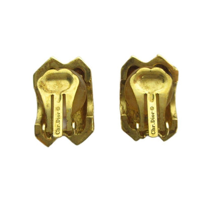 Dior Earrings Clip on Log Vintage Gold — view 2