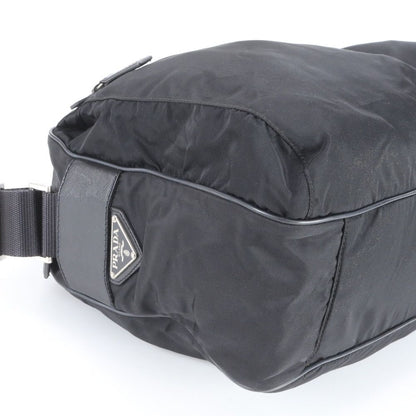 Prada Tessuto Nylon Triangle Logo Leather Shoulder Bag Crossbody Messenger Rbe — view 6