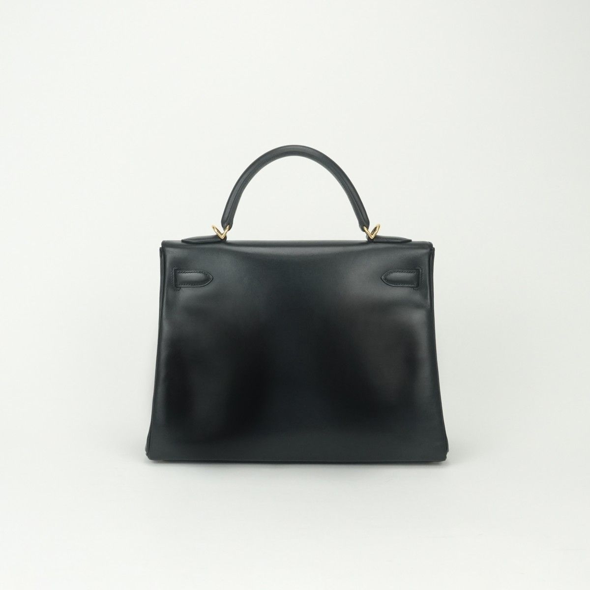 Hermes Kelly 28 Tote Shoulder Bag Box Calf Noir Black Gold 2-Way Sellier — view 3
