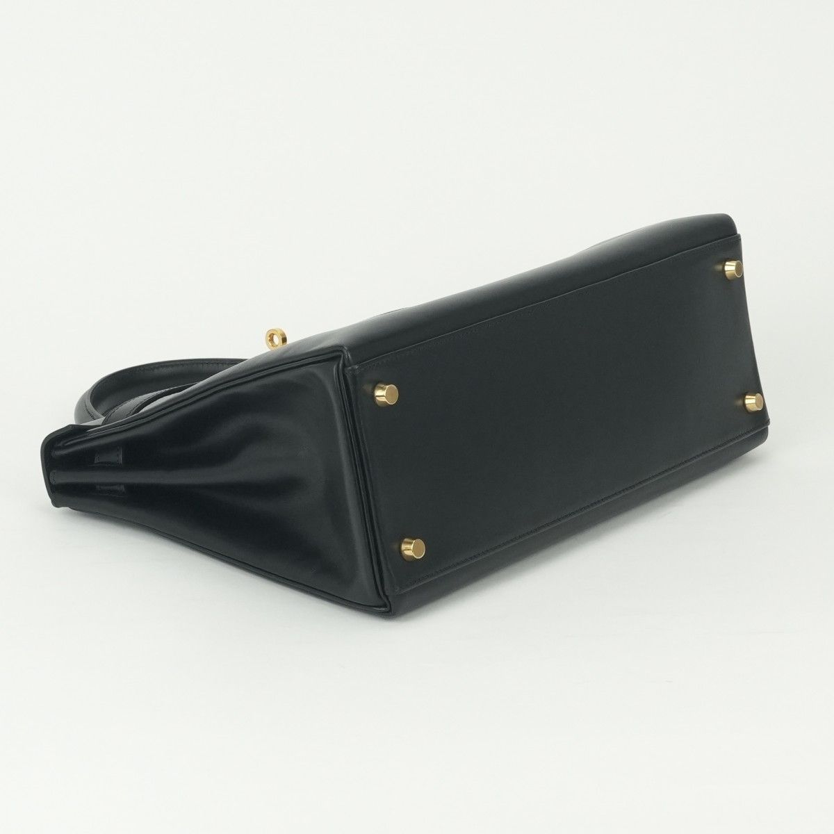 Hermes Kelly 28 Tote Shoulder Bag Box Calf Noir Black Gold 2-Way Sellier — view 6