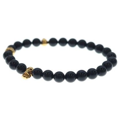 Chrome Hearts 22k 6 mm Bead Bracelet Foti Black Gold — view 4