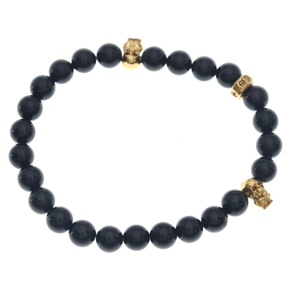 Chrome Hearts 22k 6 mm Bead Bracelet Foti Black Gold — view 2