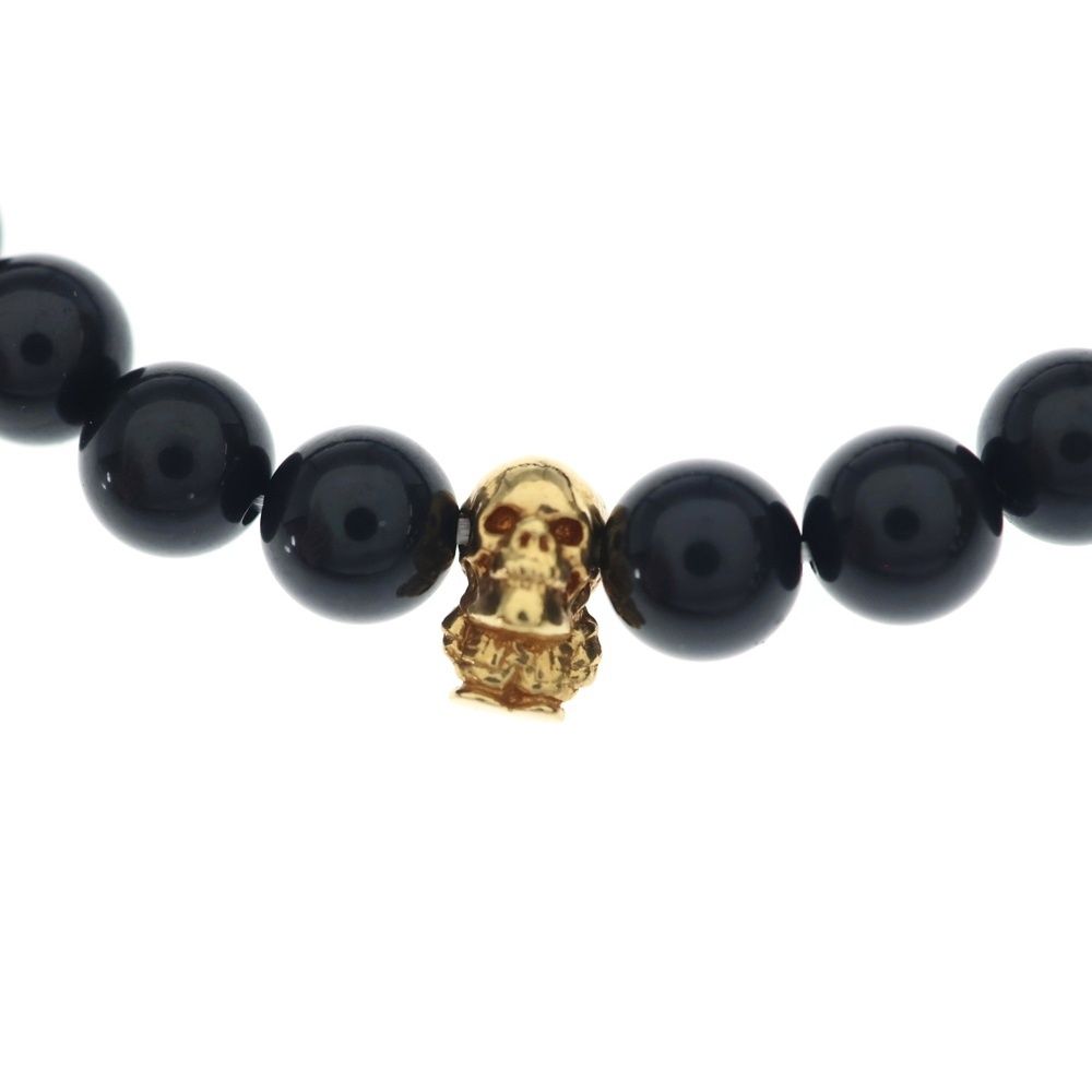Chrome Hearts 22k 6 mm Bead Bracelet Foti Black Gold — view 5