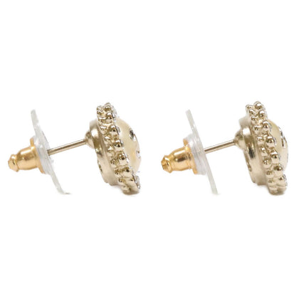 Chanel CC Logo Line Stone Imitation Pearl Earring — view 4