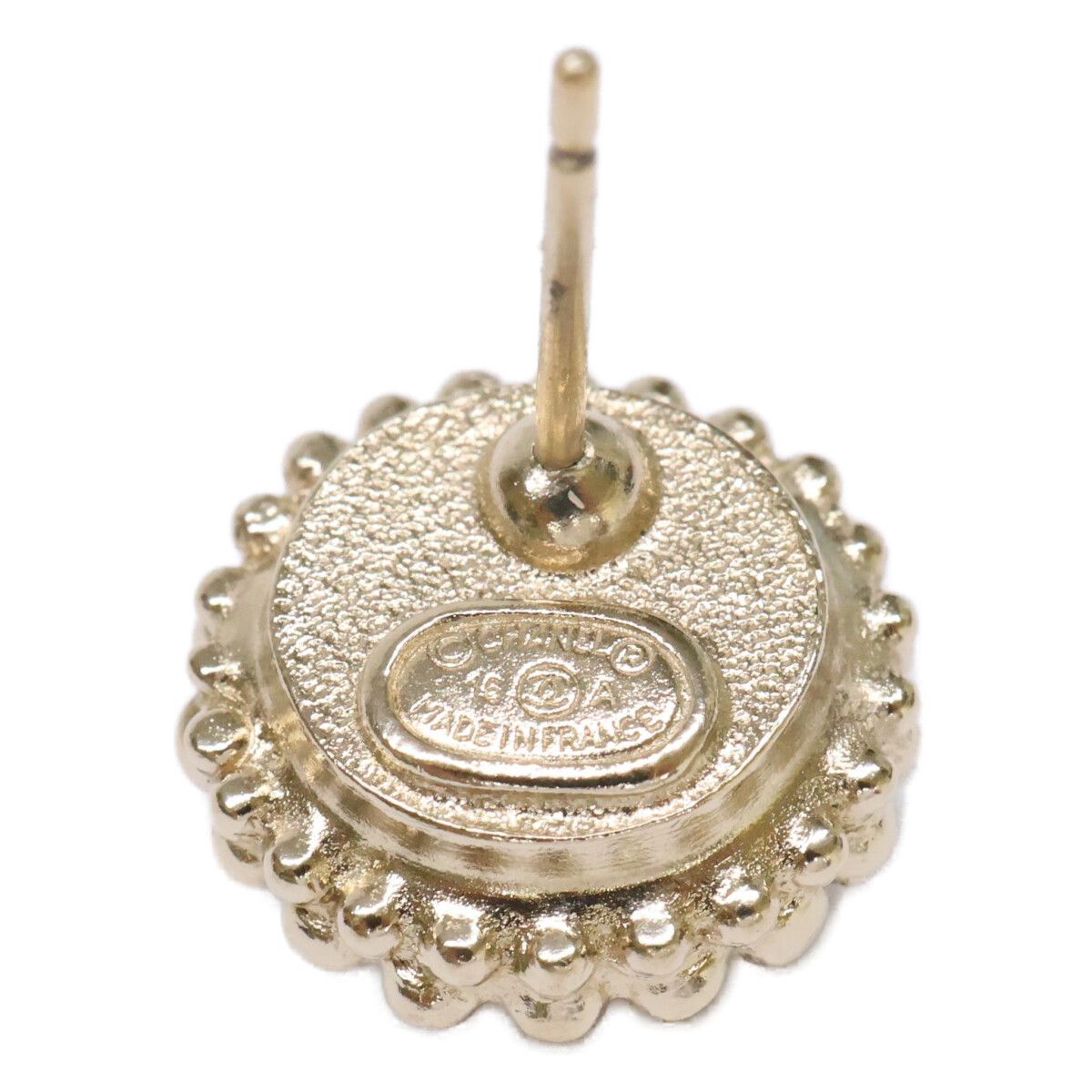 Chanel CC Logo Line Stone Imitation Pearl Earring — view 6