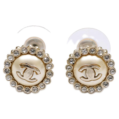 Chanel CC Logo Line Stone Imitation Pearl Earring